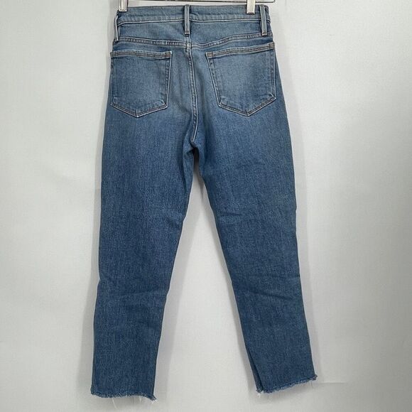Frame Denim Arrington High Rise Le Nouveau Straight Distressed Jeans Size 25 - Picture 6 of 11
